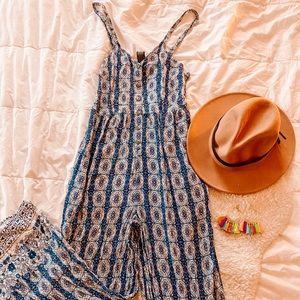 KNOX ROSE Sweetheart Blue Boho Romper MEDIUM